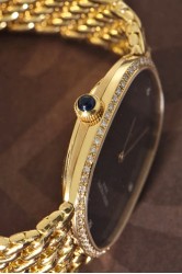 Patek Philippe 18K Gold Ellipse mit diamantbesetzter Lunette Luxus-Herrenarmbanduhr