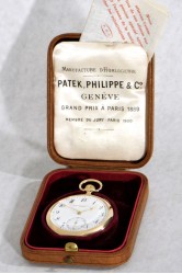 Nahezu neuwertige Patek Philippe 14Kt Gold Taschenuhr mit Originalzertifikat und Original-Lederbox