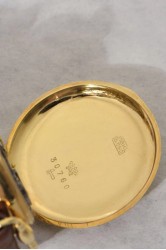 Früher Le Saleve Chronograph Valjoux 13, 18Kt Goldgehäuse mit beweglichen Anstößen, polychromes Emailzifferblatt
