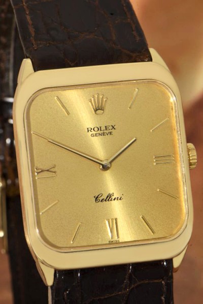 Rolex Cellini elegante, hochwertige 18Kt Gold Herrenarmbanduhr, Ref. 4135