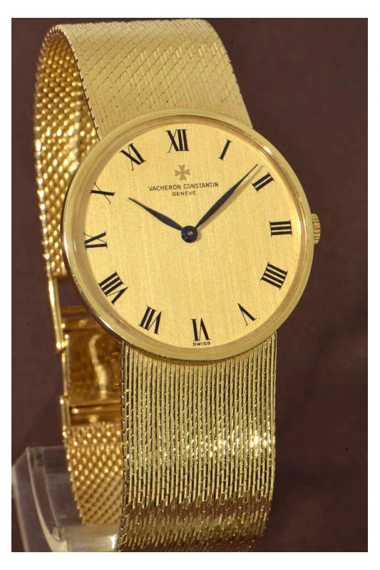Vacheron & Constantin Patrimony gent's wristwatch in 18k yellow gold execution with integrated 18k yellow gold bracelet