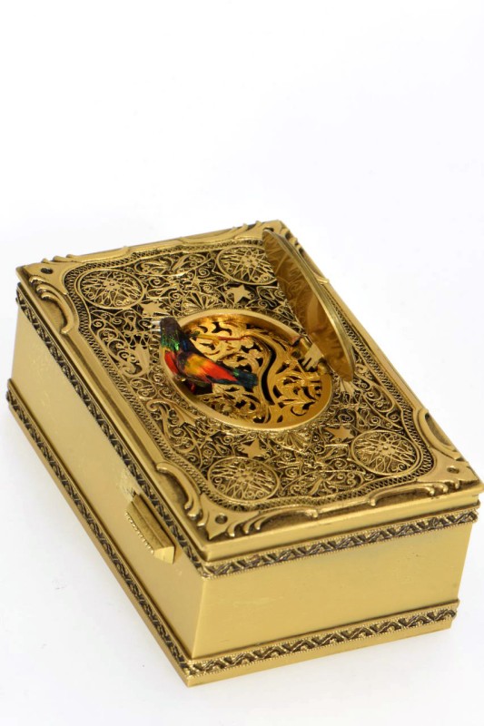 Decorative singing bird box Karl Griesbaum with original box and original key