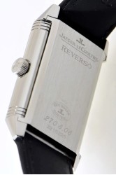 Jaeger-LeCoultre Reverso Grande Taille schöner Kontrast - Edelstahl + schwarzes Zifferblatt