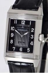 Jaeger-LeCoultre Reverso Grande Taille beautiful contrast stainless steel + black dial