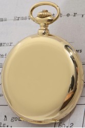 A. Lange & Söhne 14K gold HC pocket watch  with original accessories and extract from the archives