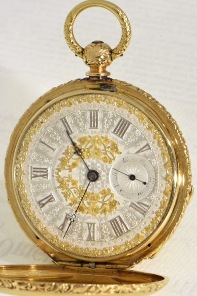 An early Julius Assmann 18k gold HC pocket watch, 1860