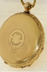 Frühe Julius Assmann 18K Gold Herrensavonnette mit Schlüsselaufzug, 1860