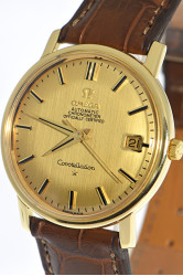Omega Constellation Automatik Chronometer 18Kt Gold Herrenuhr mit 18Kt Goldzifferblatt