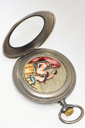 Seltene Taschenuhr mit erotischem Automat und Viertelstundenrepetition