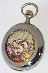 A rare gent's pocket watch with quater repeating and etotic automaton