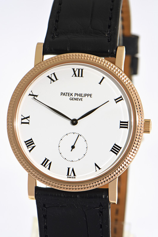 Patek Philippe Calatrava attractive 18K rose gold wristwatch Ref. 3919 "Clous de Paris" dekoration
