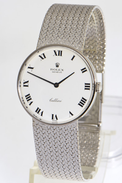 Rolex Cellini elegante 18Kt Weißgold Armbanduhr mit originaler Garantiekarte