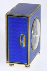 Haas Neveux & Cie miniature carriage clock with hour repeating, with travelling leather box