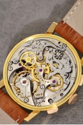 vintage gentleman's Zenith chronograph with 45 min. counter, 18K Gold case, Cal. 146 D