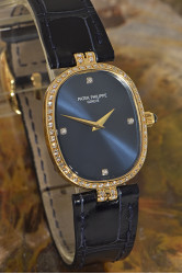 Patek Philippe Lady Ellipse mit Diamantbesatz, 18Kt Gold, Originalzertifikat