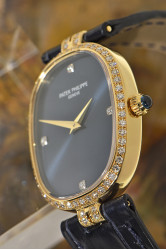 Patek Philippe Lady Ellipse mit Diamantbesatz, 18Kt Gold, Originalzertifikat