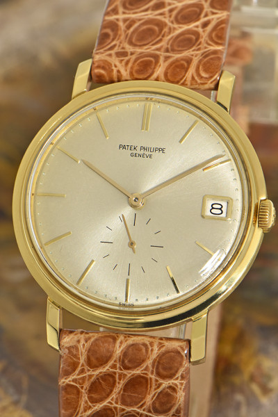 Patek Philippe Calatrava Automatik mit Datum 18Kt Gold Herrenuhr Kal. 27-460M