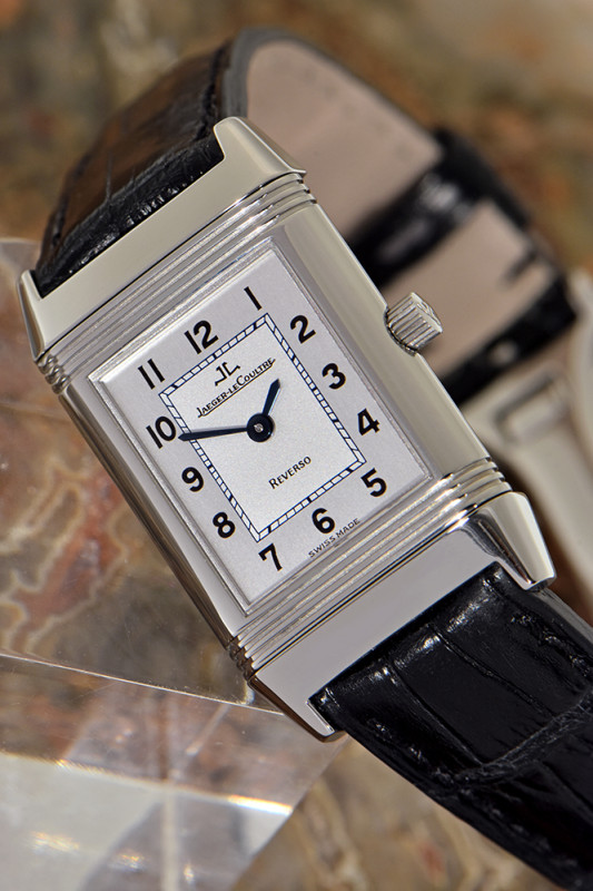 Jaeger-LeCoultre Lady Reverso mit Handaufzug, neues Krokoband mit Faltschließe