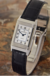 Jaeger-LeCoultre Lady Reverso mit Handaufzug, neues Krokoband mit Faltschließe