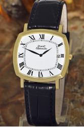 Piaget Automatic 18k gold gent's wristwatch with date, original certificate