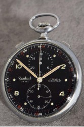 A rare Hanhart military chronograph caliber 41 with two pushers Forces Francaise en Allemange
