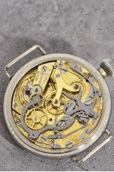 An early Minerva Chronograph enamel dial, Cal. Lemania 16''', large size 43mm